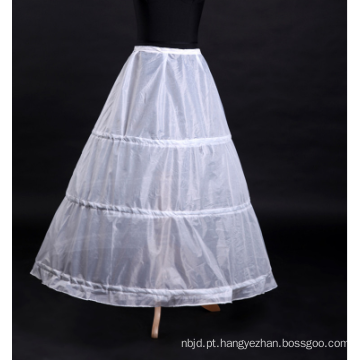 White Bridal Petticoat Vestido de noite Petticoat com 3 camadas Hoops Puffy Bridal Crinoline